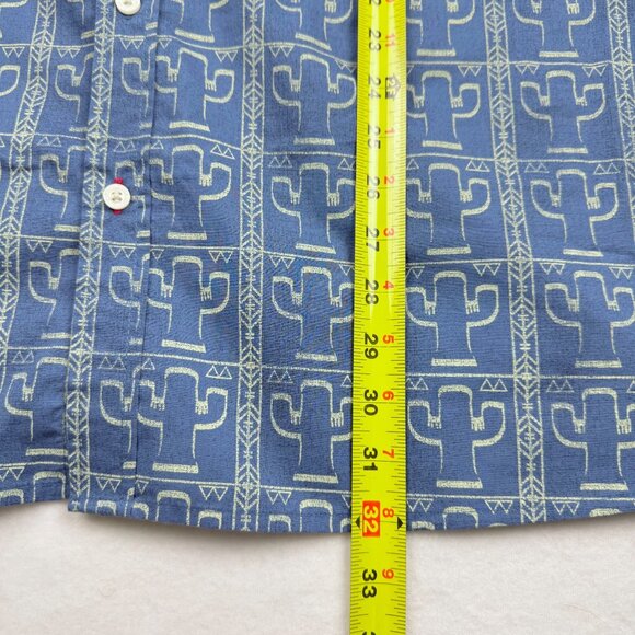 Wrangler Men's Cowboy Short Sleeve Button-up Cactus Print Blue Shirt Size 3XL NW - Picture 10 of 10